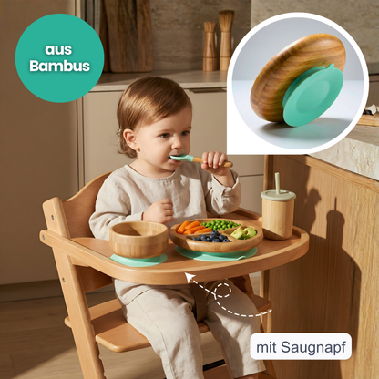 Bamboo Baby Dinnerware Set with Suction Cup – Less Mess. More Relaxed Meals.