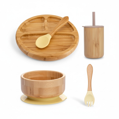 Bamboo Baby Dinnerware Set with Suction Cup – Less Mess. More Relaxed Meals.