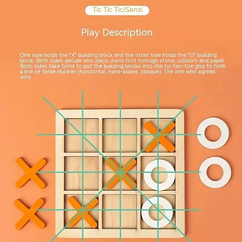Montessori Holz Tic-Tac-Toe Lernspiel