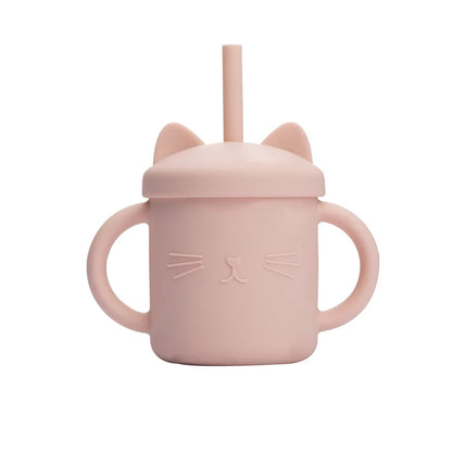 Baby mug with double handle, anti-scald and for leak-proof baby feeding