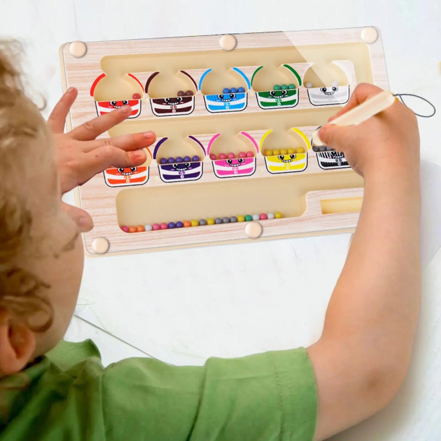Montessori-Magnetische Farbsortierung aus Holz