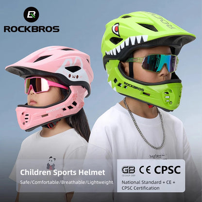 ROCKBROS Kinder-Fahrrad- und Rollerhelm - abnehmbarer Integralhelm