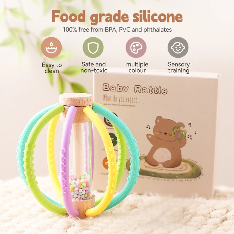 Baby Wooden Rain Shaker & Teether