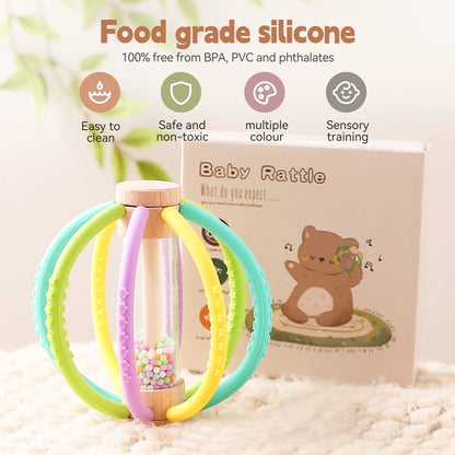 Baby Wooden Rain Shaker & Teether