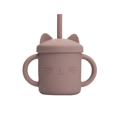 Baby mug with double handle, anti-scald and for leak-proof baby feeding