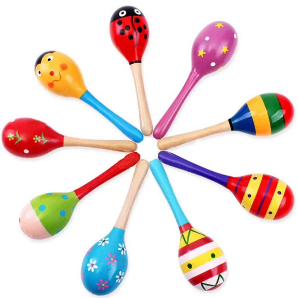 Große Montessori Baby Spielzeug Holz Bunte Musikinstrument Rassel Shaker Sand Hammer Glocke Kinder Kinder Frühes Lernen Spielzeug
