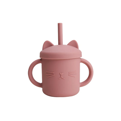 Baby mug with double handle, anti-scald and for leak-proof baby feeding
