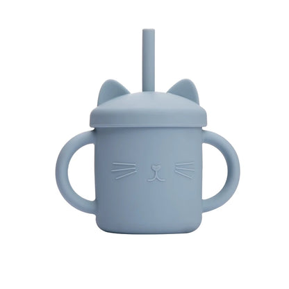 Baby mug with double handle, anti-scald and for leak-proof baby feeding
