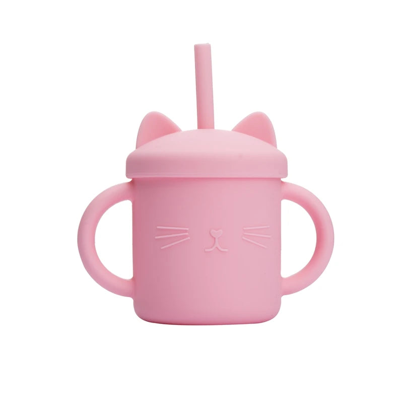 Baby mug with double handle, anti-scald and for leak-proof baby feeding