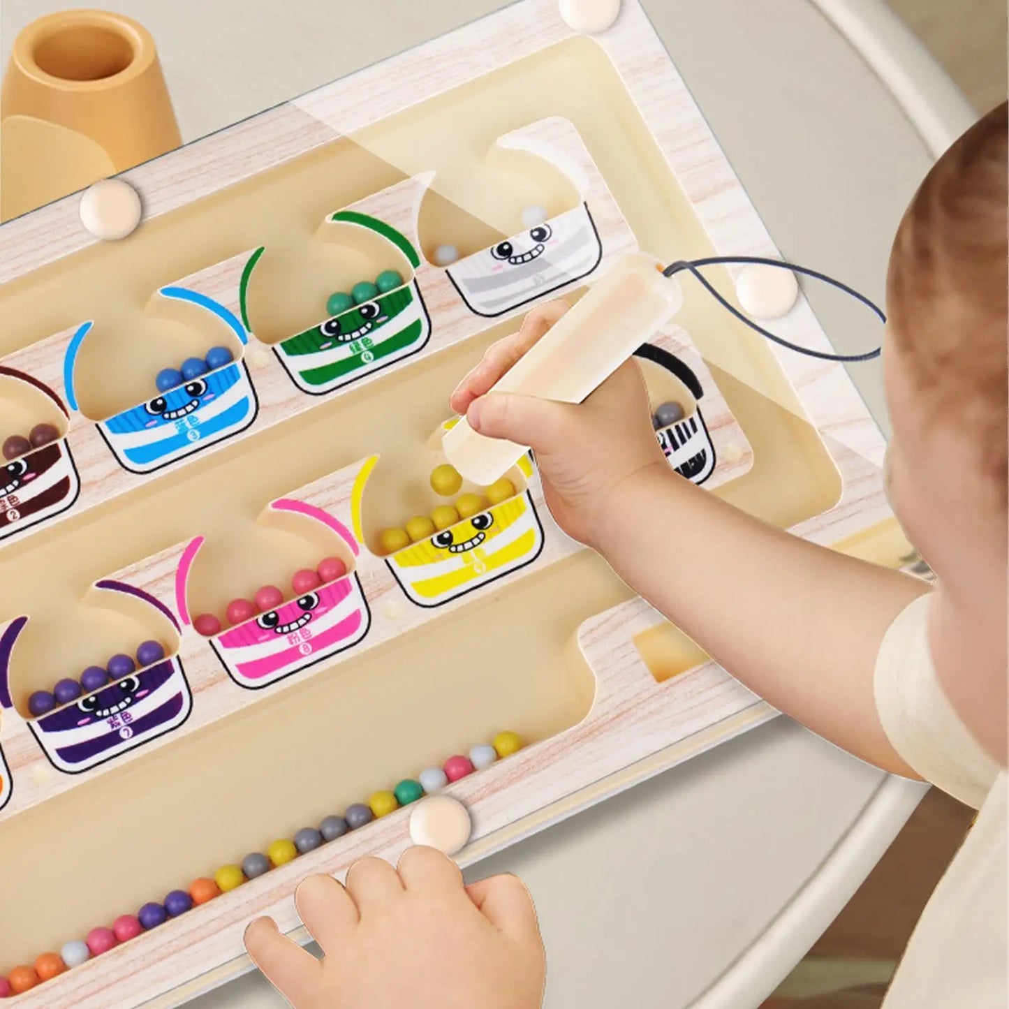 Montessori-Magnetische Farbsortierung aus Holz