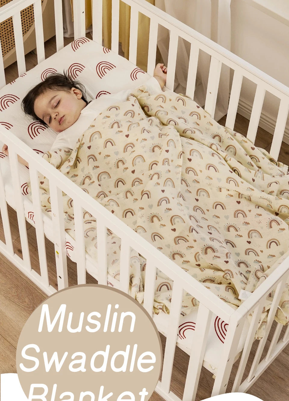 Bamboo Cotton Baby Muslin Swaddle Blanket