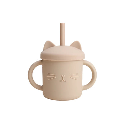 Baby mug with double handle, anti-scald and for leak-proof baby feeding