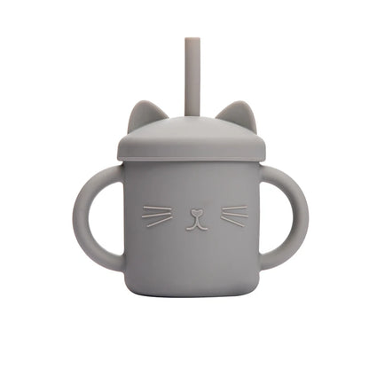 Baby mug with double handle, anti-scald and for leak-proof baby feeding
