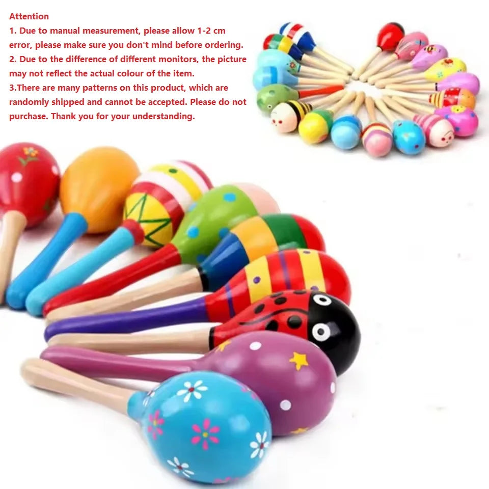 Große Montessori Baby Spielzeug Holz Bunte Musikinstrument Rassel Shaker Sand Hammer Glocke Kinder Kinder Frühes Lernen Spielzeug