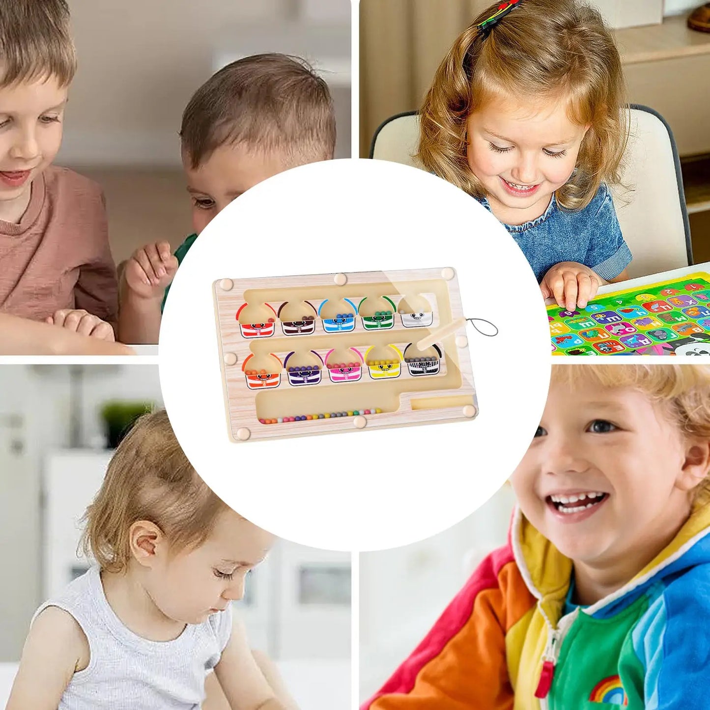 Montessori-Magnetische Farbsortierung aus Holz