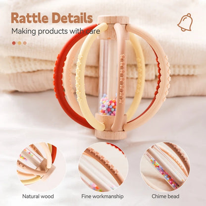 Baby Wooden Rain Shaker & Teether