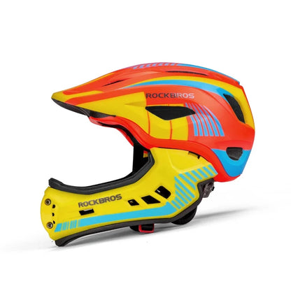 ROCKBROS Kinder-Fahrrad- und Rollerhelm - abnehmbarer Integralhelm