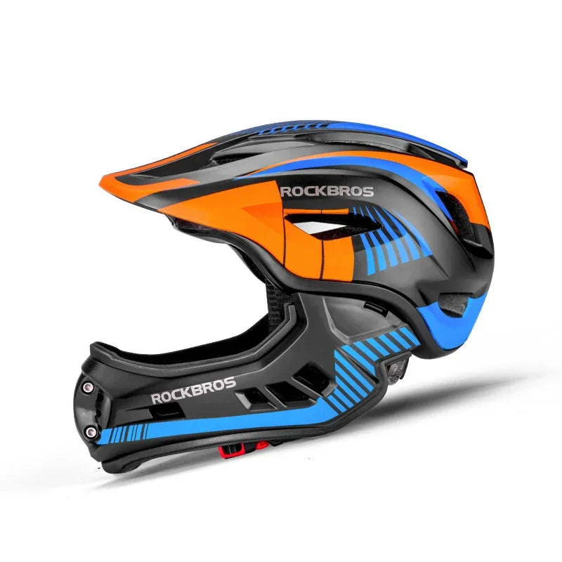 ROCKBROS Kinder-Fahrrad- und Rollerhelm - abnehmbarer Integralhelm