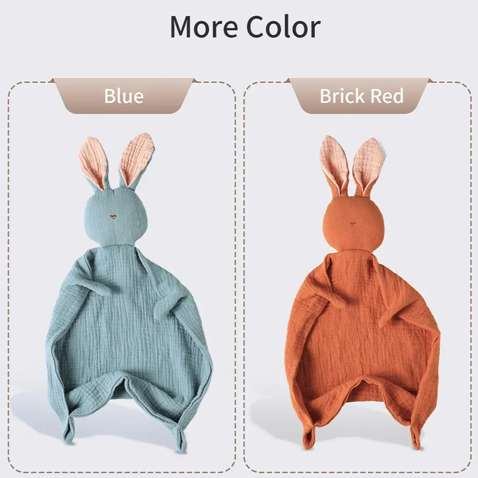 Cute bunny security blanket made of 100% cotton for babies