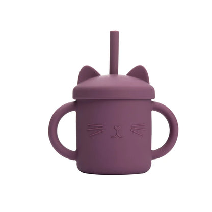Baby mug with double handle, anti-scald and for leak-proof baby feeding