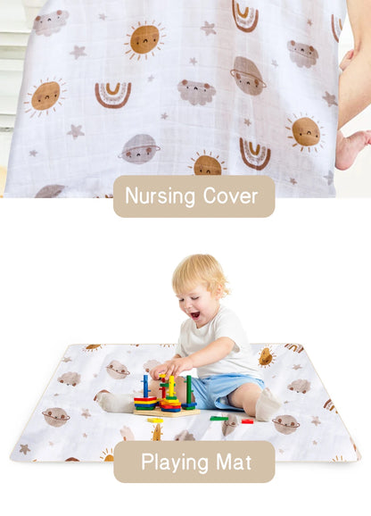 Bamboo Cotton Baby Muslin Swaddle Blanket