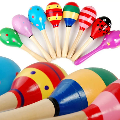 Große Montessori Baby Spielzeug Holz Bunte Musikinstrument Rassel Shaker Sand Hammer Glocke Kinder Kinder Frühes Lernen Spielzeug