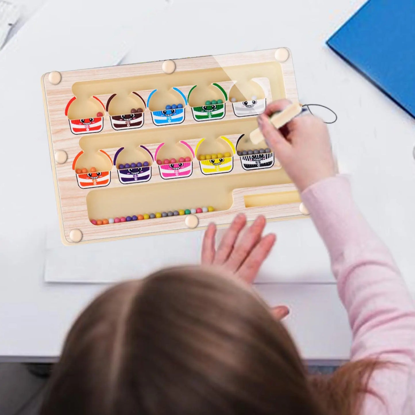 Montessori-Magnetische Farbsortierung aus Holz